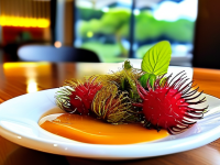 红毛丹的美味搭配，花生酱与水果的完美邂逅